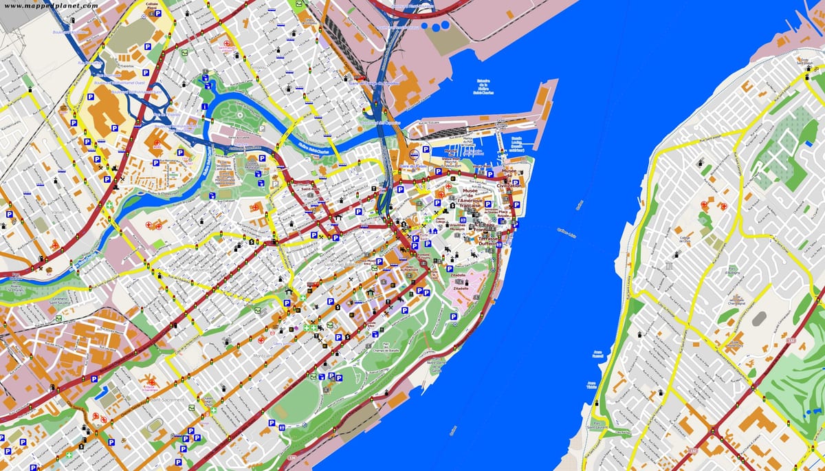 Carte de la Ville de Québec et les environs