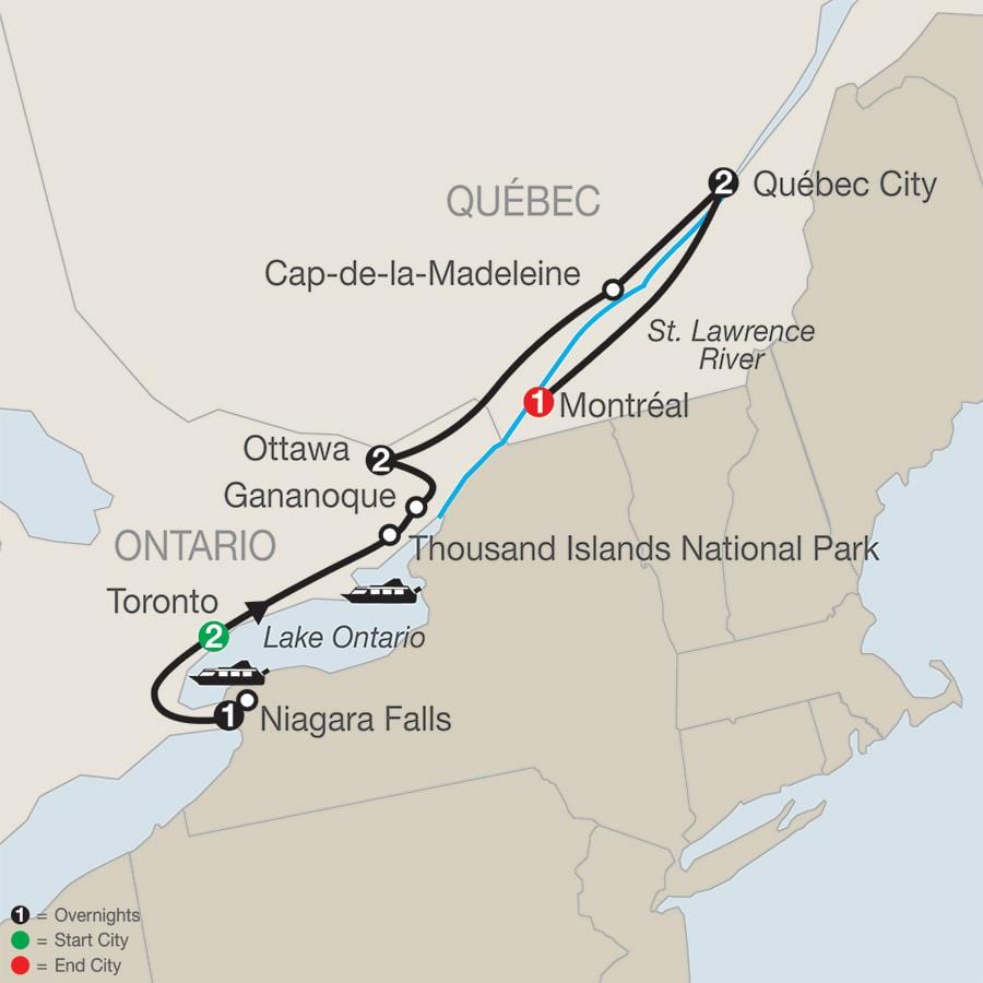 La carte de Québec, canada, avec des villes