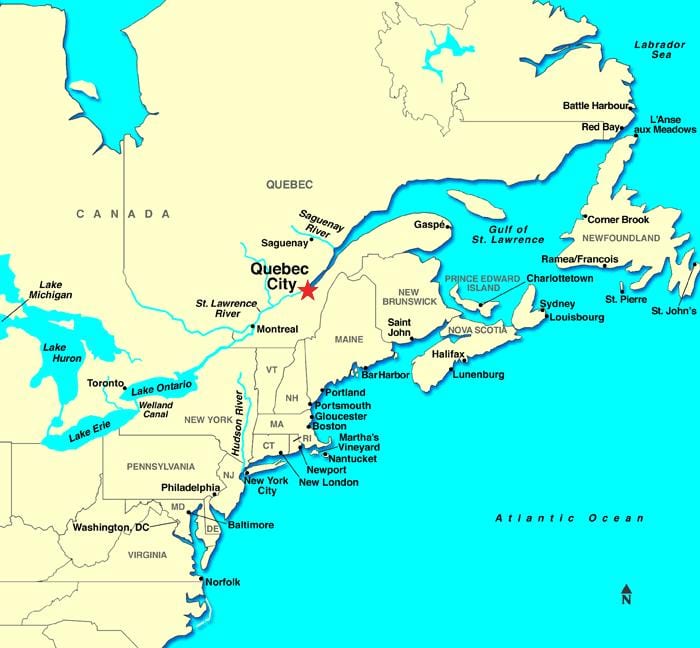 La Ville de québec carte du canada