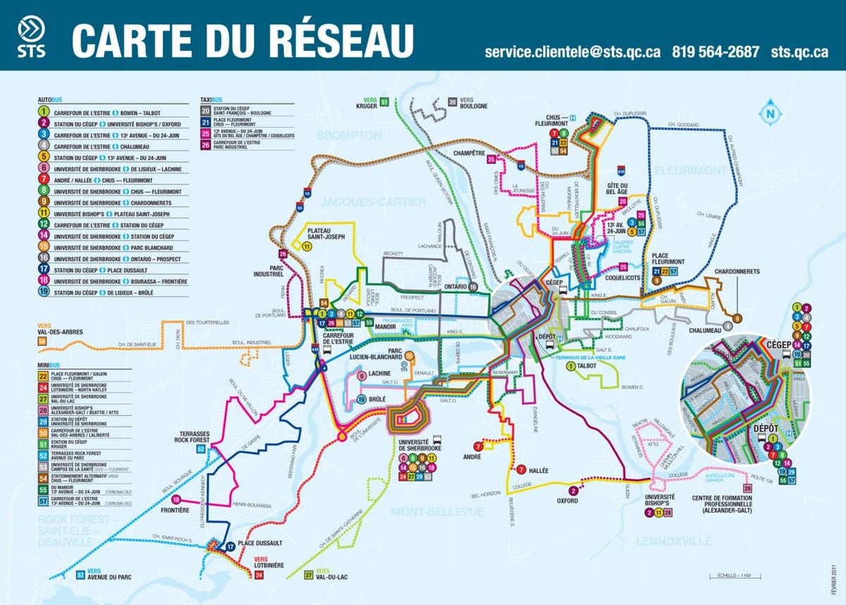 La Ville de québec lignes de bus de la carte