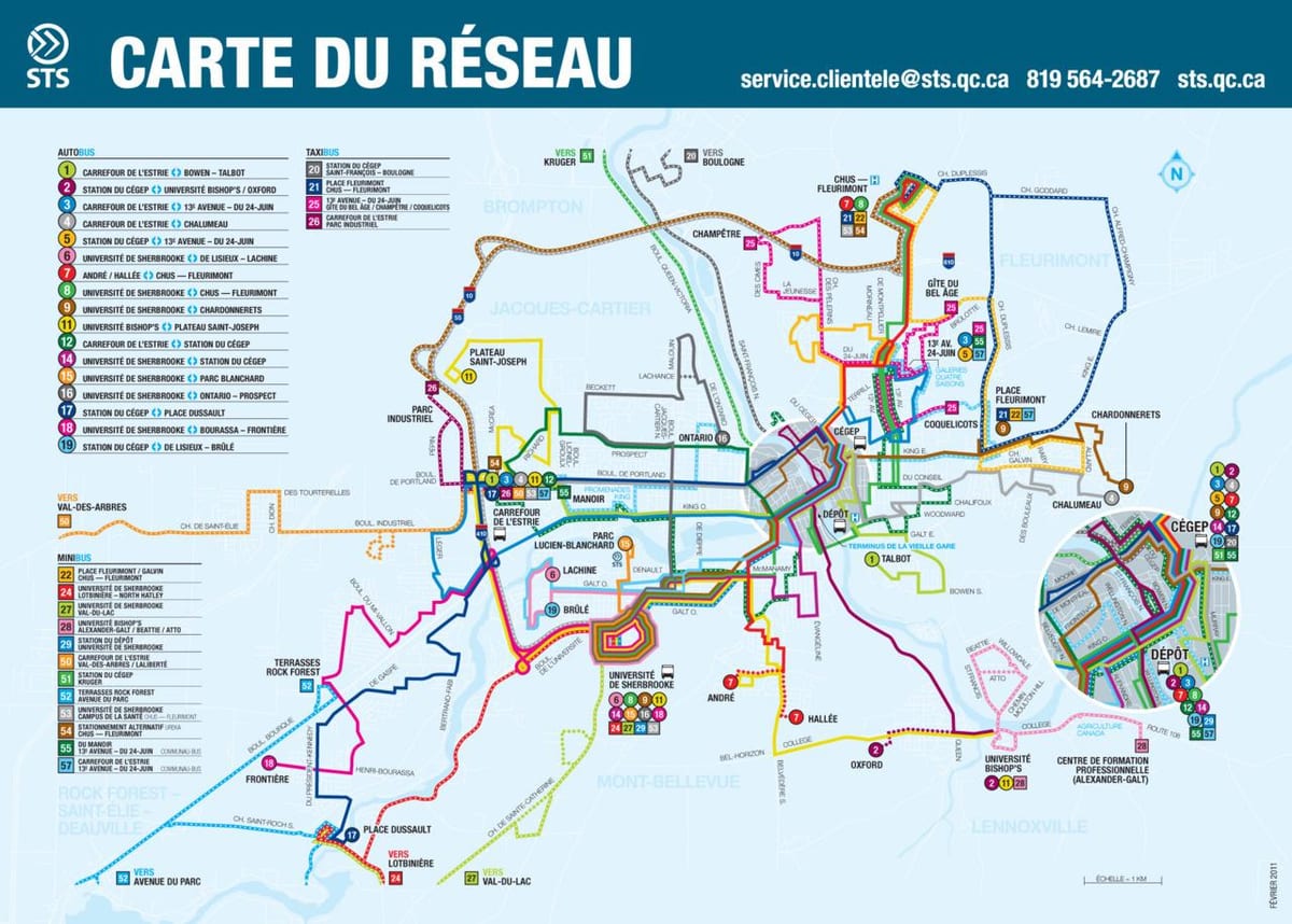 La carte de Québec en bus