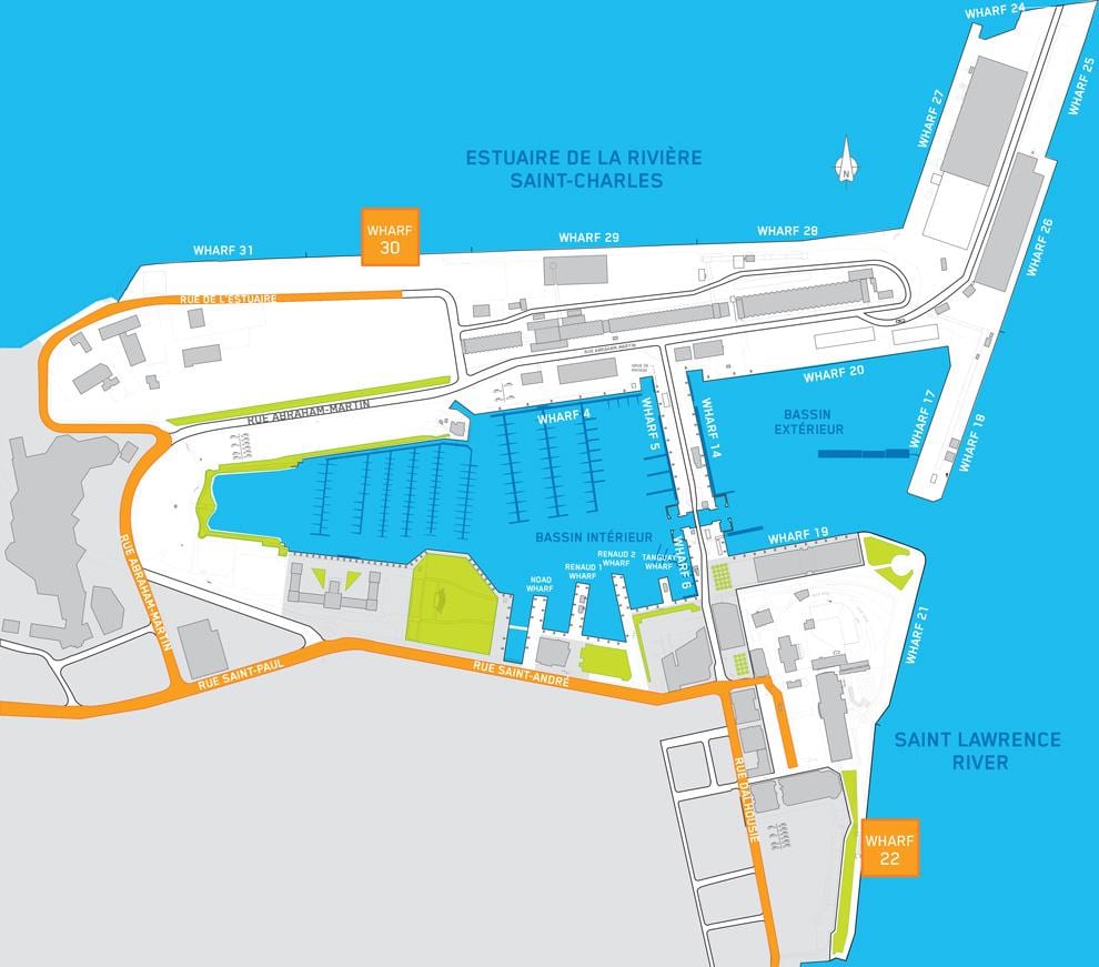 terminal de croisière de Québec carte de la Ville