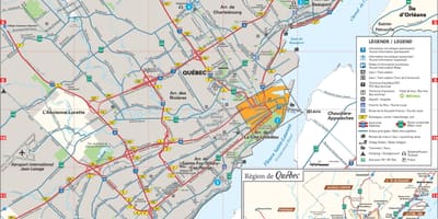 Carte de la région de Québec