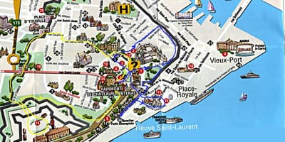 Carte de vieux-Québec à proximité des attractions