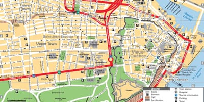 La Ville de québec attractions touristiques de la carte