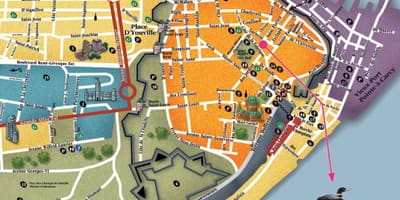 Le vieux-Québec attractions de la Ville carte