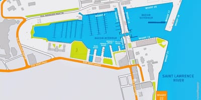 Carte de la Ville de Québec le terminal de croisière
