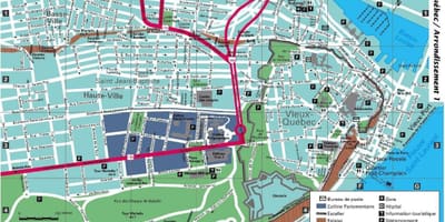 La Ville de québec quartiers de la carte