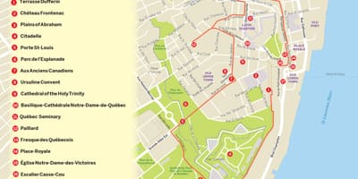 Carte de la Ville de Québec hop on hop off