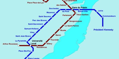 Carte du métro de la Ville de québec